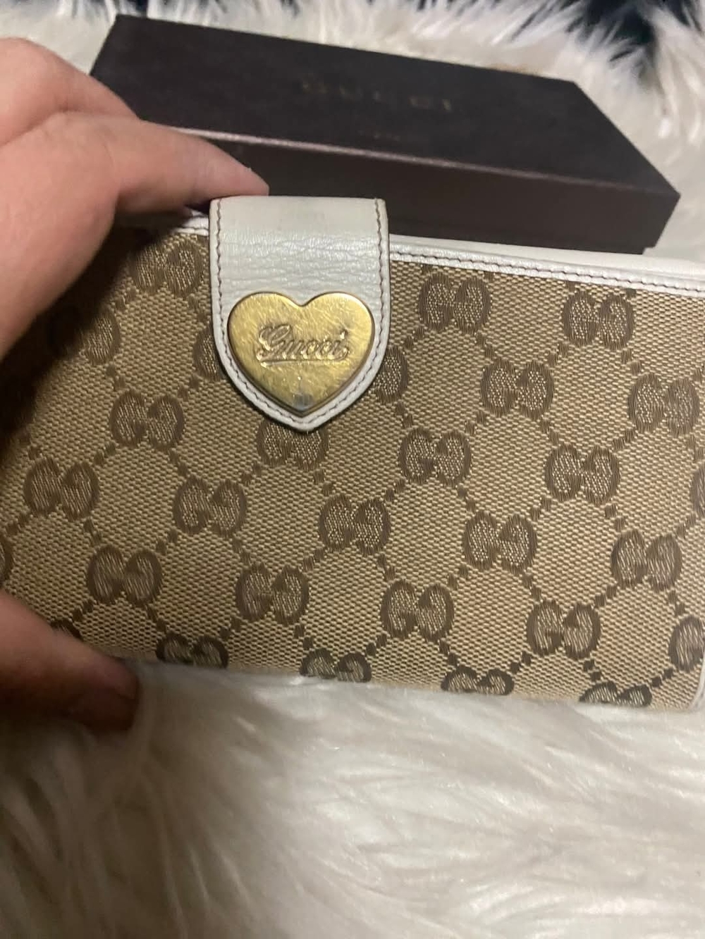 ❣️Gucci Beige GG Canvas Continental Wallet with White Trim❣️ - Picture 7 of 16